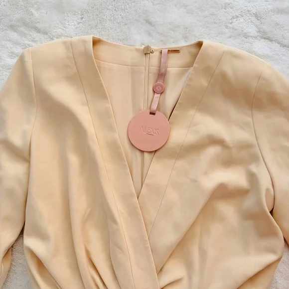 NWT Alexis Beige Fraser Midi Dress - Picture 5 of 12